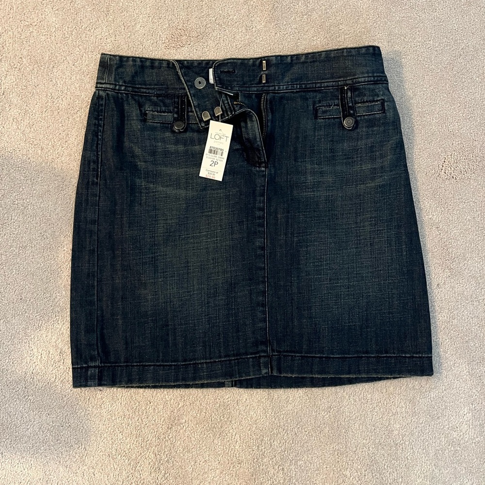 LOFT Dark Blue Mini Skirt